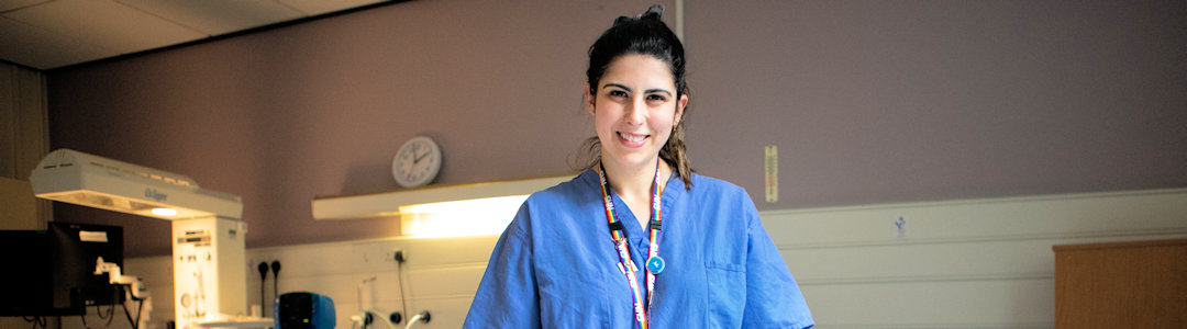 Midwife in Labour ward room Midwife in Labour ward room